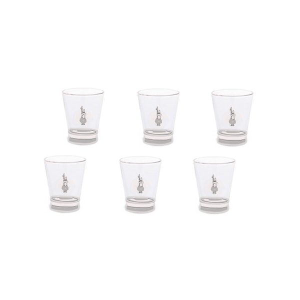 Bialetti Vetro Rossi Set 6 Cești pentru Espresso