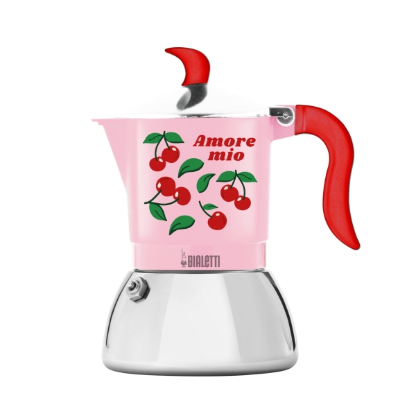 Cafetieră Bialetti Fiametta Induction Fruit Vibes - Pink pentru 2 cești