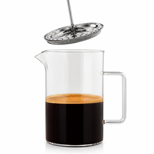 Giannini – Cană din sticlă pentru cafea cu filtru cu piston