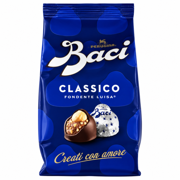 Baci Perugina Classico Fondente Luisa – praline de ciocolată cu alune de pădure, 125 g