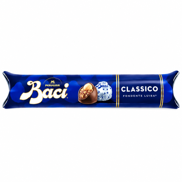 Baci Perugina Classico Fondente Luisa – praline de ciocolată cu alune de pădure, minimum 9 buc., 125 g