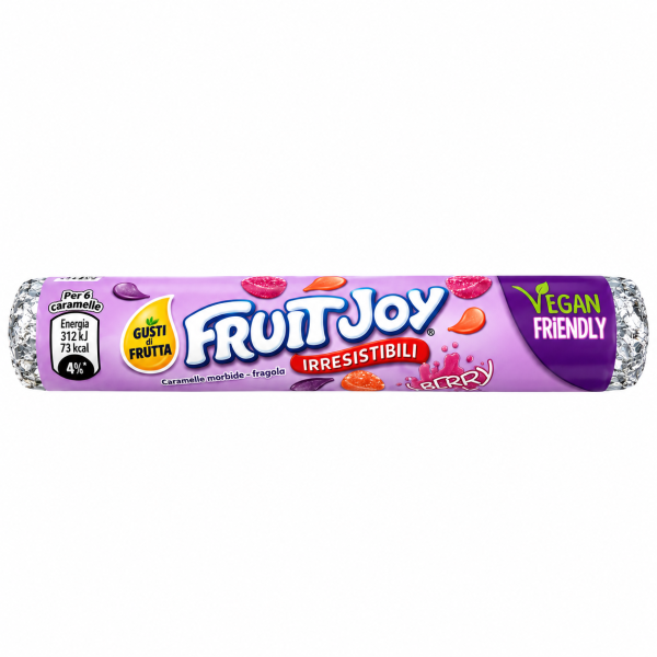 Fruit Joy Berry bomboane moi cu aromă de căpșuni și coacăze negre – Vegan Friendly, 48 g