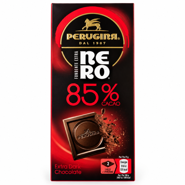 Perugina ciocolată extra neagră Nero Fondente 85% – 85 g