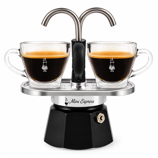 Bialetti Mini Express – Cafetieră pentru 2 cești, 90 ml, neagră