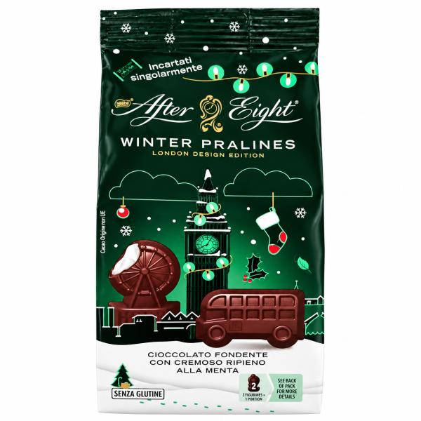 Figurine de ciocolată de Crăciun cu umplutură de mentă After Eight Winter Pralines 147 g