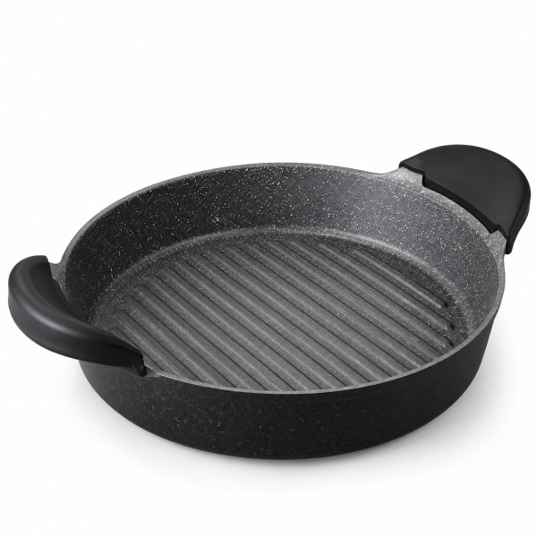 Aeternum Grill Tonda – Tigaie Grill Rotundă 28 cm cu Două Mânere
