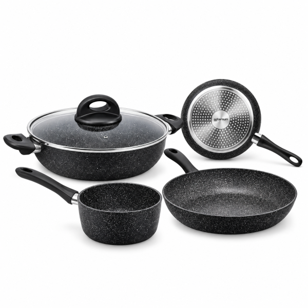 Aeternum Petravera Plus – Set de vase de gătit cu înveliș antiaderent, 5 piese