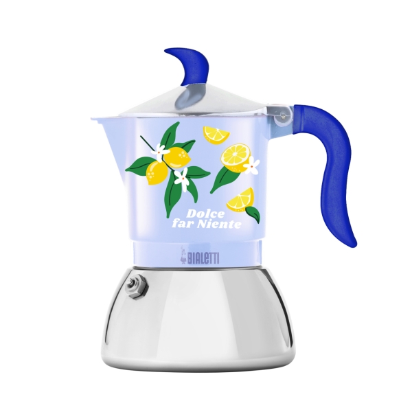 Cafetieră Bialetti Fiametta Induction Fruit Vibes - albastru pentru 2 cești