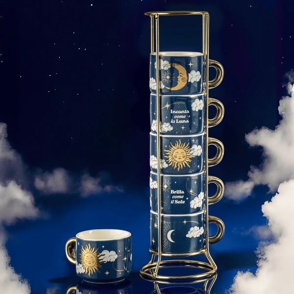 Set 6 cești „Soare și Lună“ – Bialetti Cielo Stellato